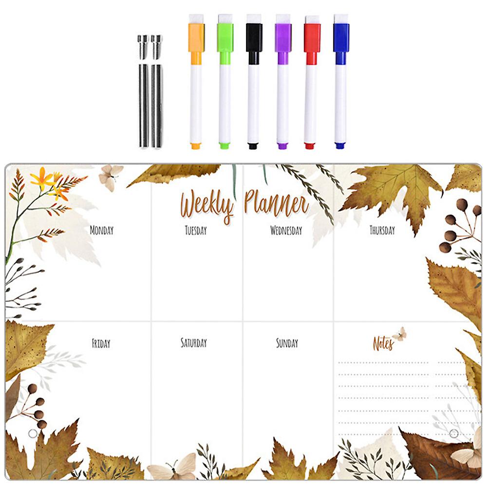 1 Set Leaves Theme Memo Board Transparent Acrylic Board Message Note Board For Home School