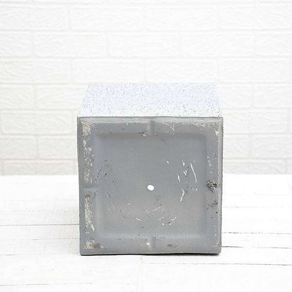 10 inch (25 cm) OTH-12 Stone Finish Square Fiberglass Planter (Grey)