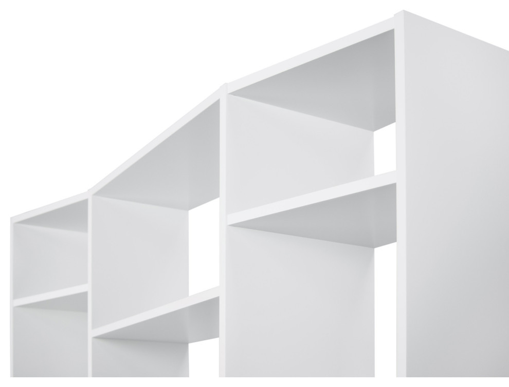 Modern White Large Modular Display Bookcase   Contemporary   Bookcases   by Plush Pod Decor  Houzz