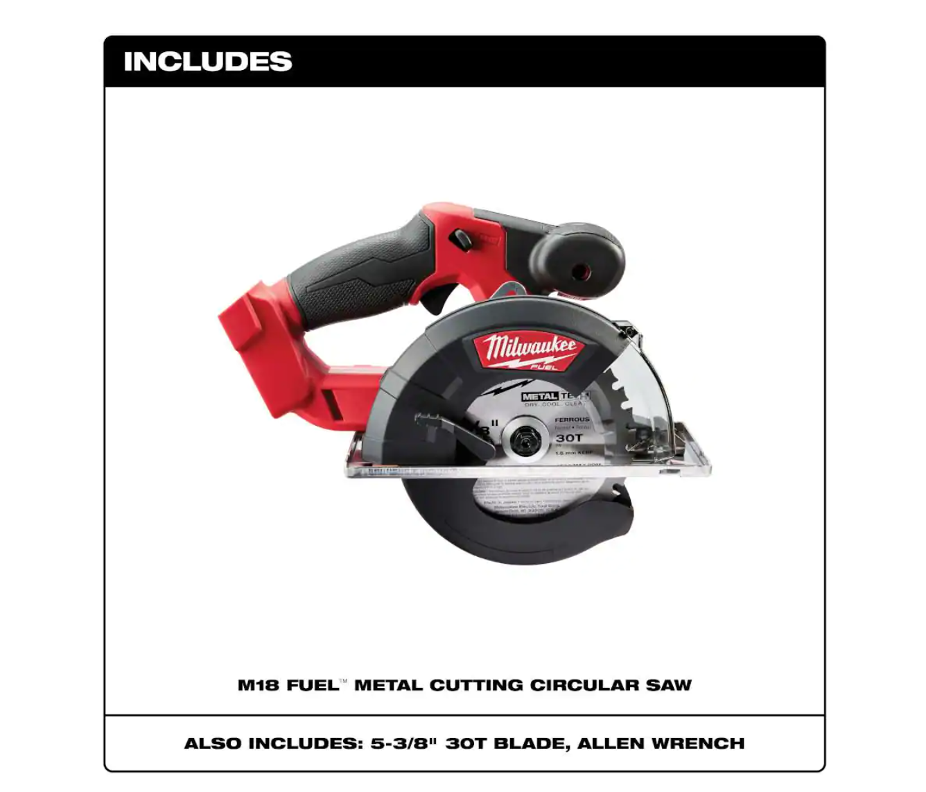 Milwaukee 2782-20 M18 FUEL 18-Volt Lithium-Ion Brushless Cordless Metal Cutting 5-3/8 in. Circular Saw (Tool-Only) w/ Metal Saw Blade