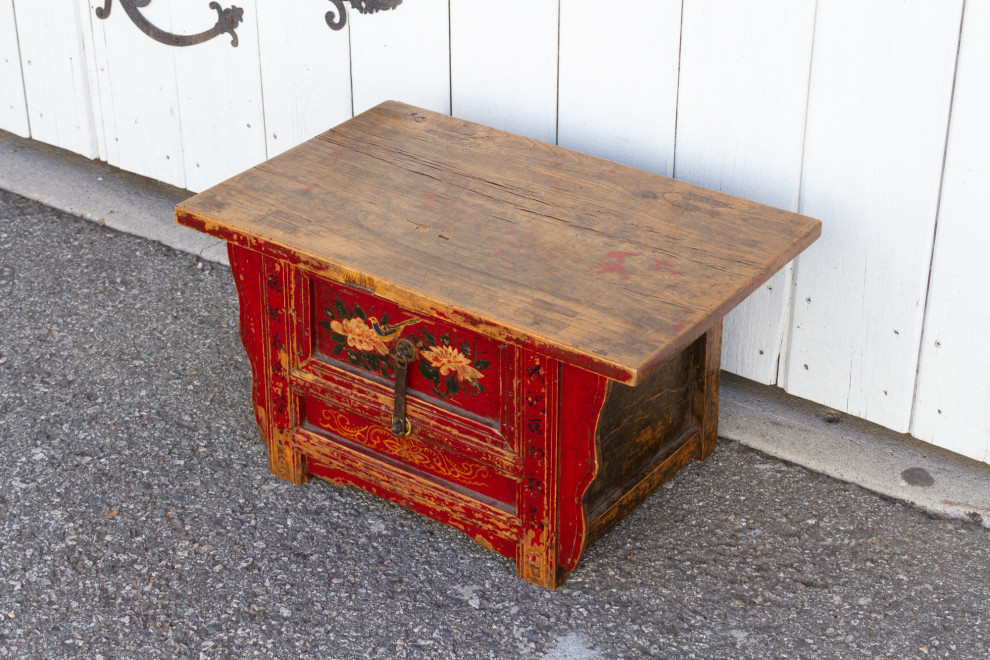 Antique Floral Kang Low Table   Asian   Side Tables And End Tables   by De cor  Houzz