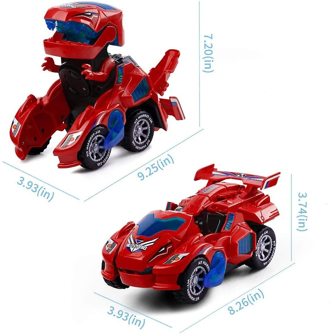 Transforming Toy  Automatic Transforming Dinosaur Car With Led And Flashing Light For Boys And Girls Aged 3+