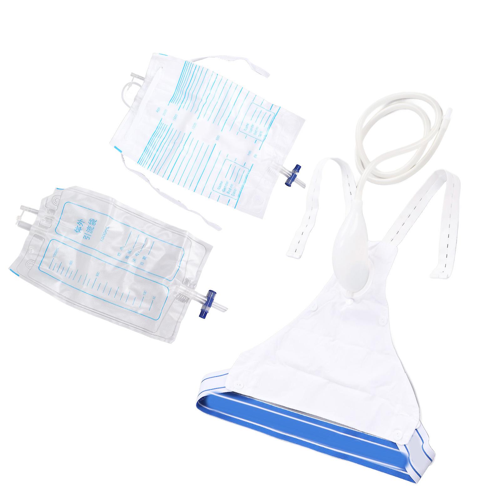 Elderly Silicone Urine Collector Prevent Leakage Wearable Urine Collection Catheter Drainage Bag Men Type