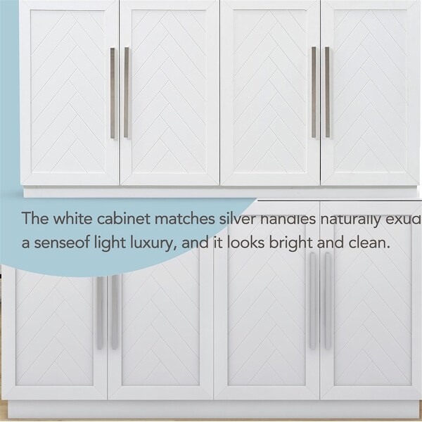 White Buffet Cabinet with Adjustable Shelves