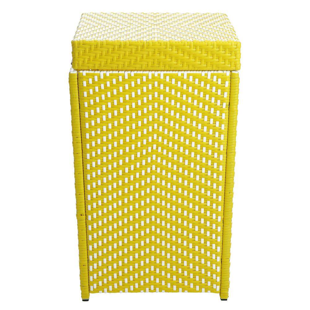 Furniture of America Limewood 120 Gal. Yellow and White Outdoor Trash Can (Set of 2) IDF-OA1863YW-2P