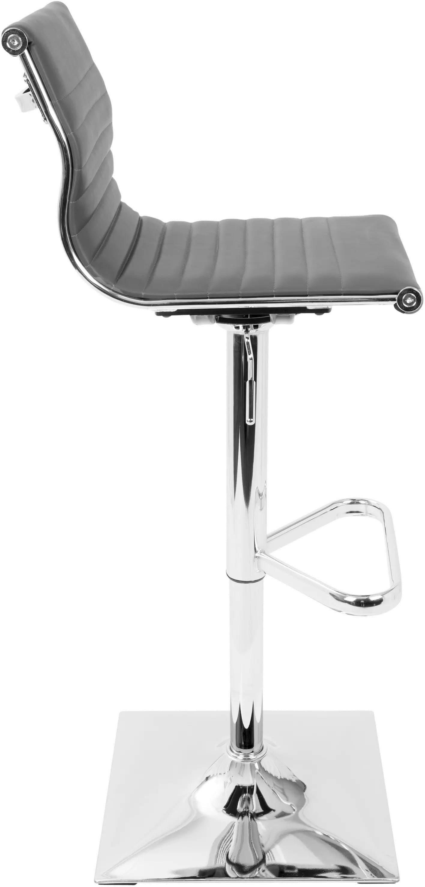 Master Contemporary Gray and Chrome Adjustable Bar Stool