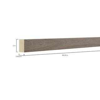 Hampton Bay Designer Series 1.25 x 96 x 0.625 in. Light Rail Molding in Driftwood AMLR1-DW