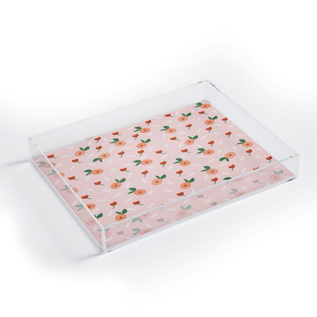 Hello Twiggs Peaches And Poppies Acrylic Tray Deny Designs