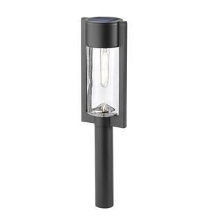 Hampton Bay Clermont Solar Black LED 15 Lumens Modern Bollard Path Light Set with Vintage Bulb (4-Pack) NXT-2366-V