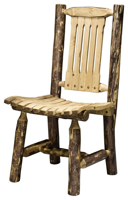 Montana Woodworks Glacier Country 18 quotTransitional Wood Patio Chair in Brown   Rustic   Outdoor Dining Chairs   by Beyond Stores  Houzz