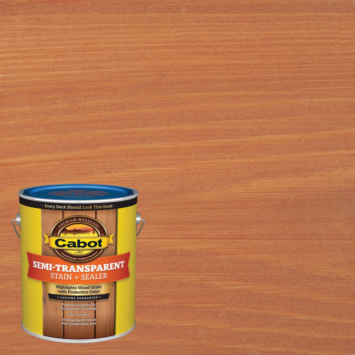 Cabot Semi-Transparent Low VOC Semi-Transparent Redwood Oil-Based Stain and Sealer 1 gal