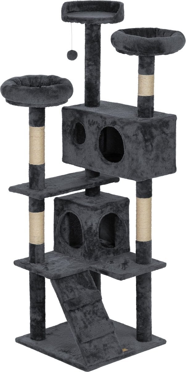 Coziwow 60-in Scratching Posts and Toys Cat Tree and Condo， Grey