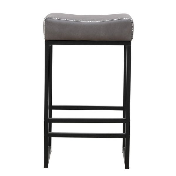 Backless Set of 2 Counter Height Barstools PU Leather Bar Stool