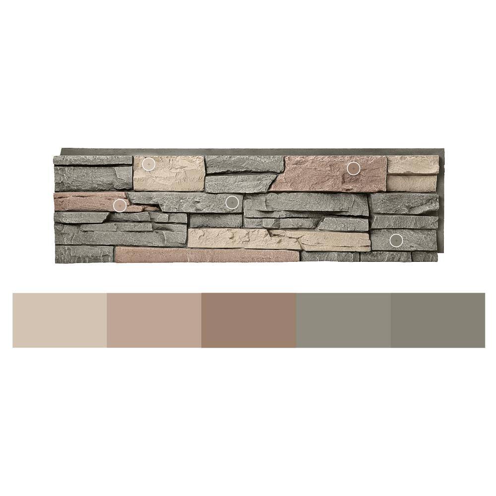 GenStone Stacked Stone Stratford 12 in. x 42 in. Faux Stone Siding Panel G2SSSTHP