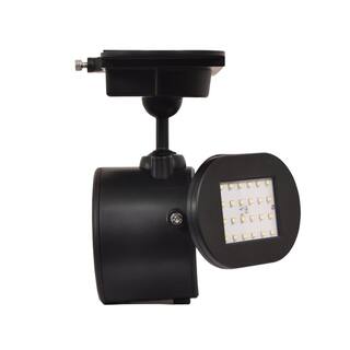 TECHKO Black Outdoor Integrated LED Solar Motion Sensing Security Flood Light - Twin Light with Removable Panel SSL-307