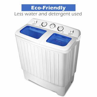 Gymax 1.6 cu. ft. Compact Portable Top Load Washer Machine Twin Tub 20 lbs. Washer Spinner Home Dorm in White GYM06034