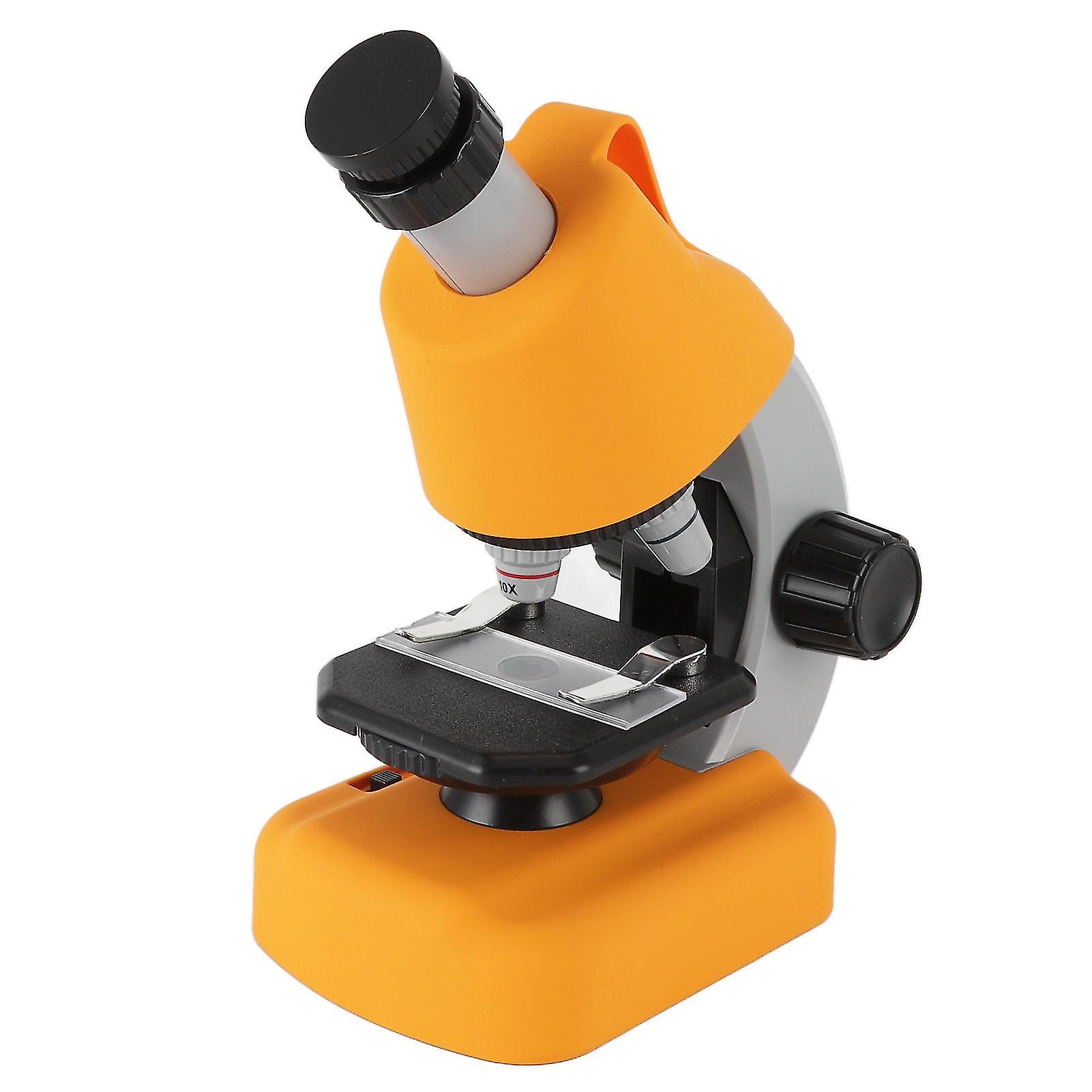 Kids Microscope Kit 1200X Portable HD Observation Children Microscope Educational Science Portable Microscope Toy Yellow