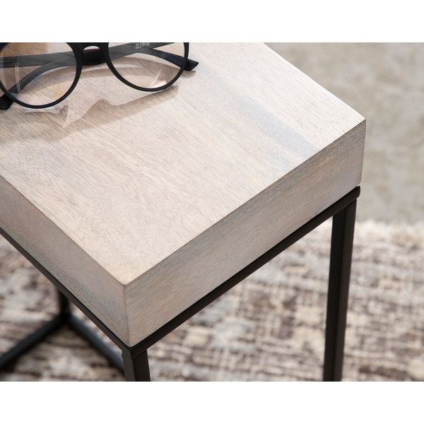 Kate and Laurel Karlsen Wood and Metal Slim Side Table