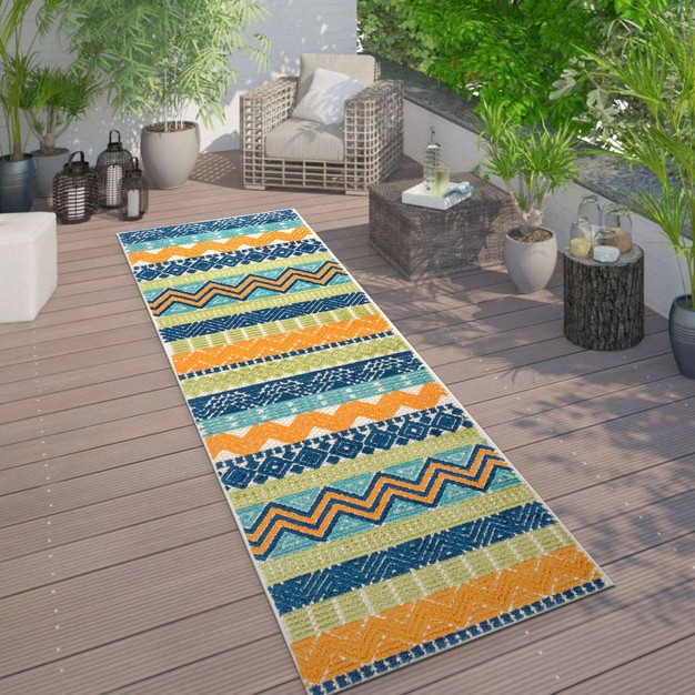 World Rug Gallery Marbella Contemporary Boho Indoor outdoor Area Rug