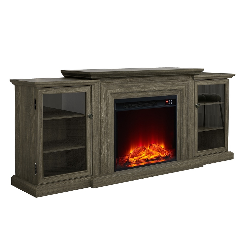 Farmhouse TV Stand with Fireplace   70\