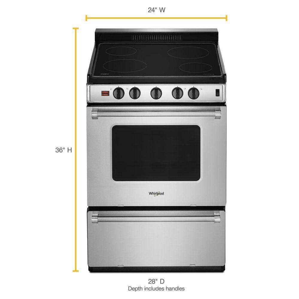 Whirlpool 2.96 cu. ft. Single Oven Electric Range with Upswept Spill Guard Cooktop in Stainless Steel WFE500M4HS