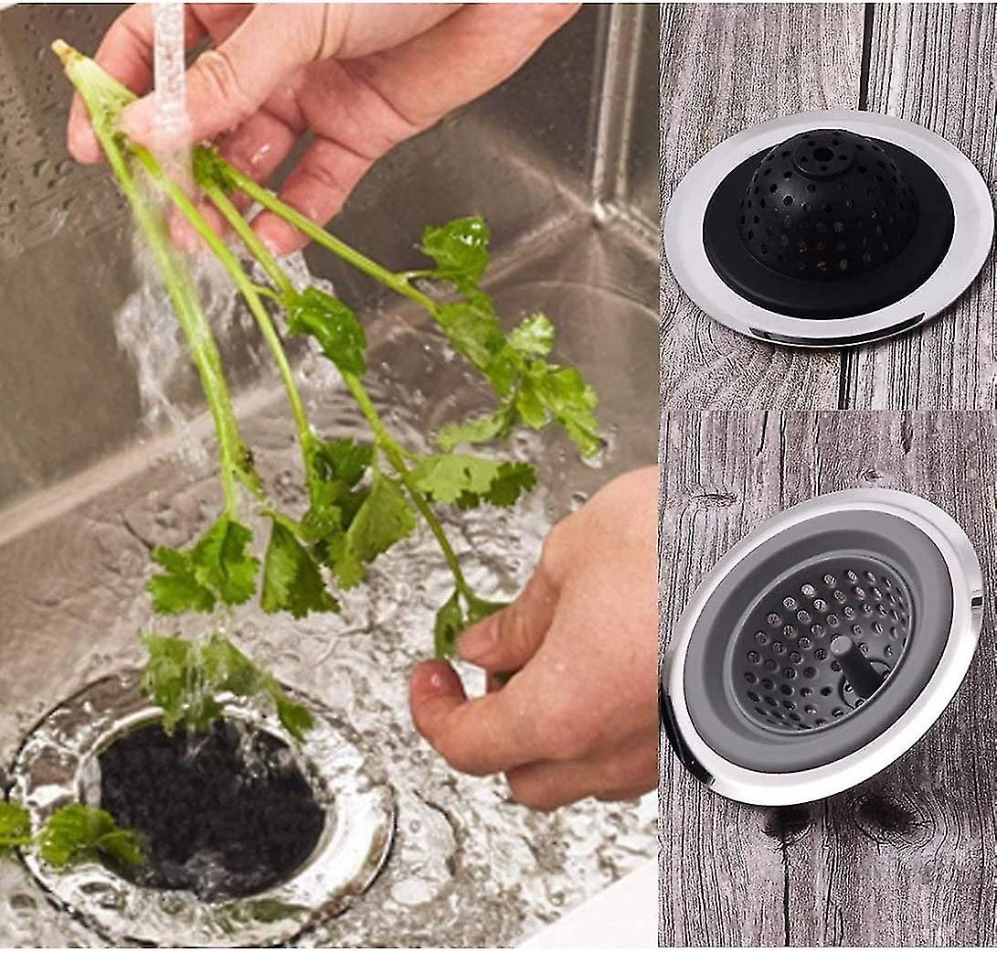 Silicone Sink Strainer， Sink Strainers， Flexible Silicone And Stainless Steel Kitchen Sink Drainer Baskets(2pcs) Niuniu