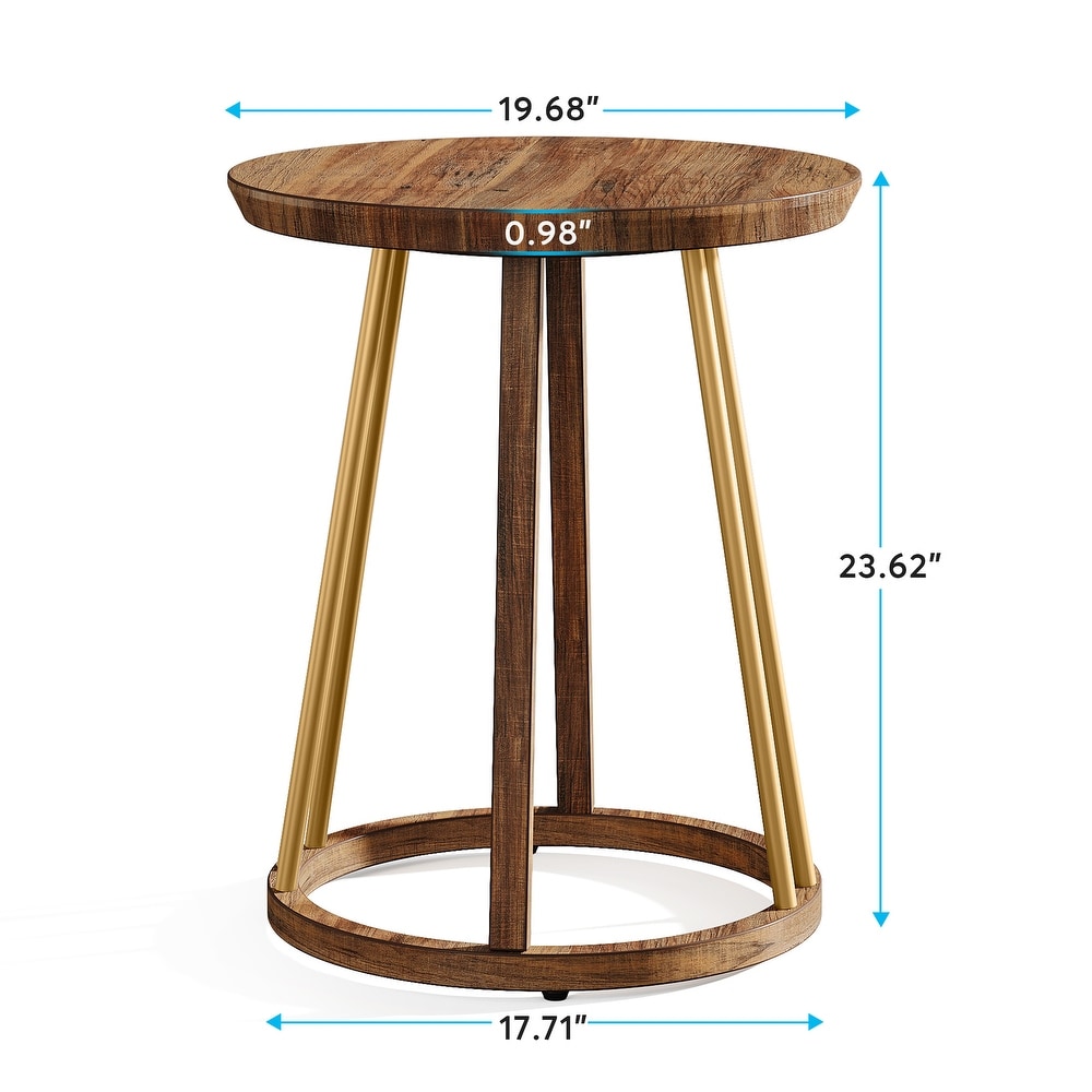 Round Side Table Gold End Table Modern Round Bedside Table Sofa Side Table