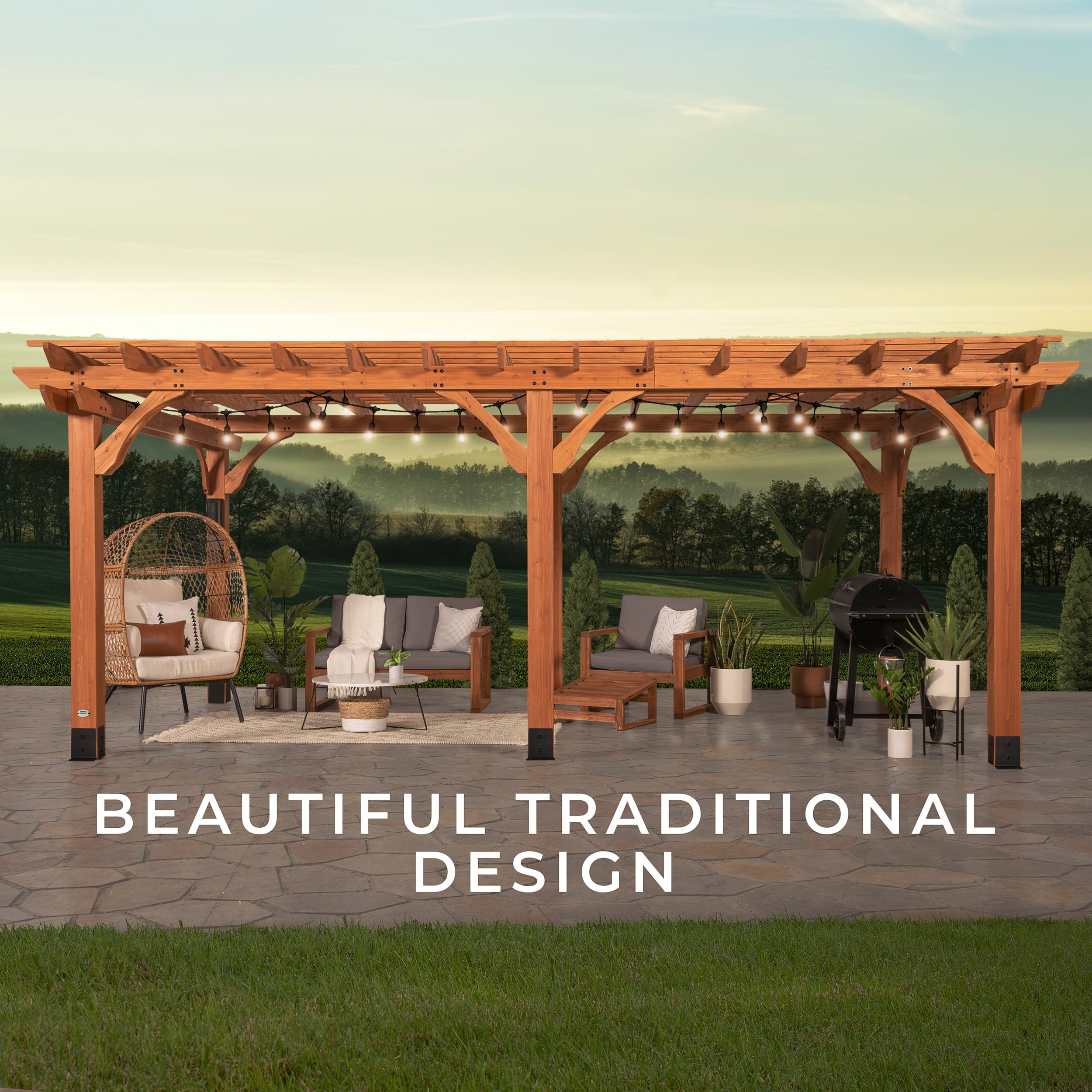 Backyard Discovery 20' x 12'Beaumont Pergola 120.2 in Brown