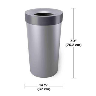 16.5 Gal. Open Top Gray Kitchen Trash Large Garbage Can for Indoor Or Outdoor Use TG-B55H-5