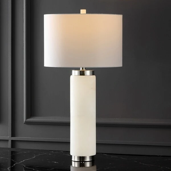 SAFAVIEH Couture Sydni Alabaster Pillar Table Lamp - 15 IN W x 15 IN D x 30 IN H