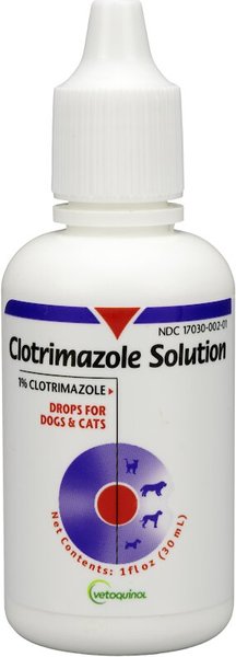 Vetoquinol Clotrimazole Antifungal Solution Droppers for Dogs and Cats