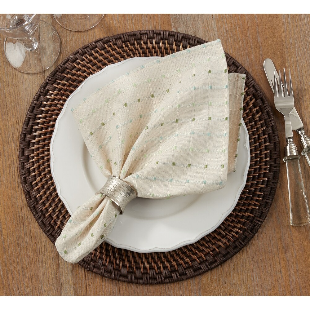 Stitched Line Design Cotton Blend Napkins (Set of 4)