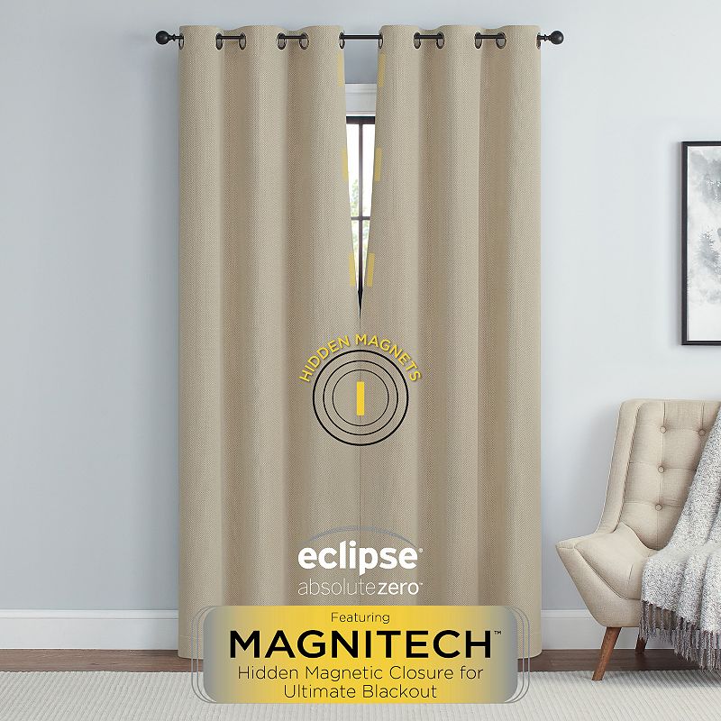 eclipse Magnitech Kaplan 100% Blackout 2 Window Curtain Panels