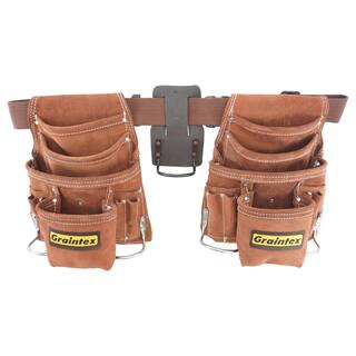 Graintex 20 Pocket Nail and Tool Pouch Set with 2 in. Belt and Hammer Holder SS2960