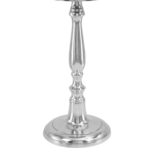 Petite Treasure Silver Round Accent Table