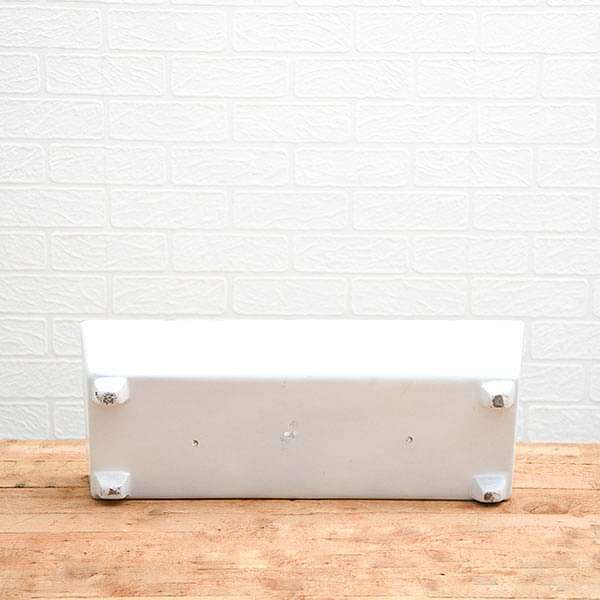 21 inch (53 cm) SML-005 Rectangle Fiberglass Planter (White)