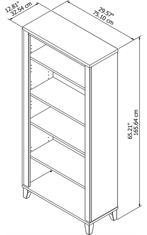 Scranton  ampCo Furniture Somerset 5 Shelf Bookcase in Ash Gray   Transitional   Bookcases   by Homesquare  Houzz