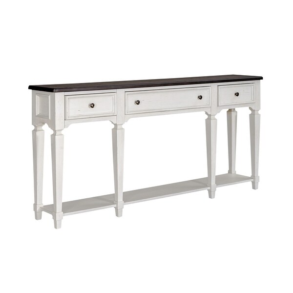 Allyson Park Wirebrushed White 72 Inch Hall Table