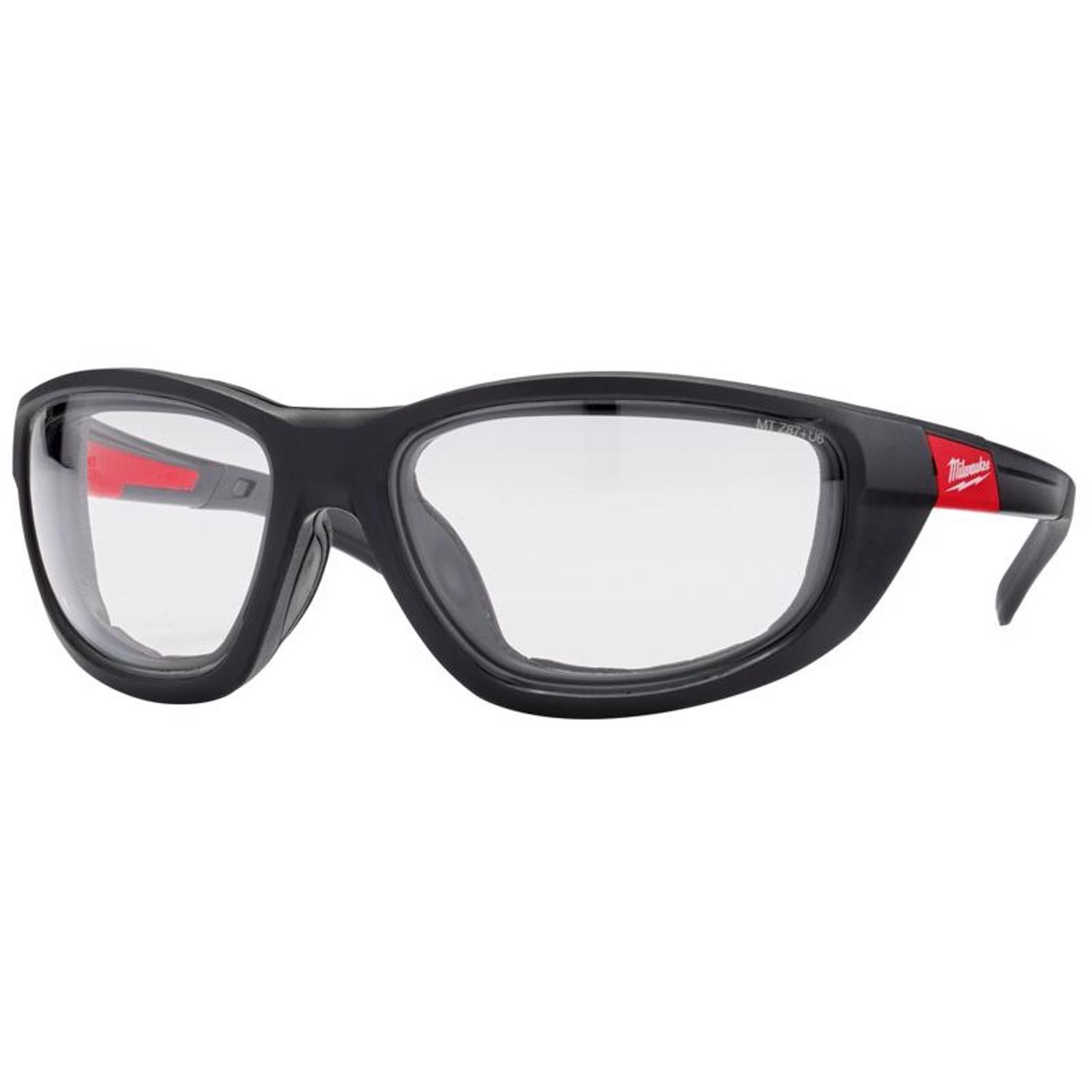 MW Anti-Fog Performance Safety Glasses with Gasket Clear Lens Black/Red Frame 1 pc