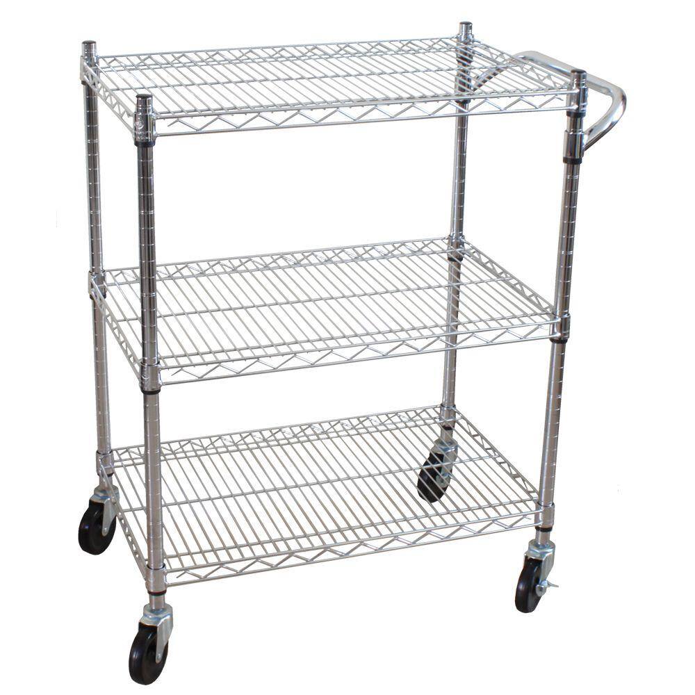 Oceanstar 3-Tier Steel Heavy Duty All-Purpose Utility Cart AUC1460