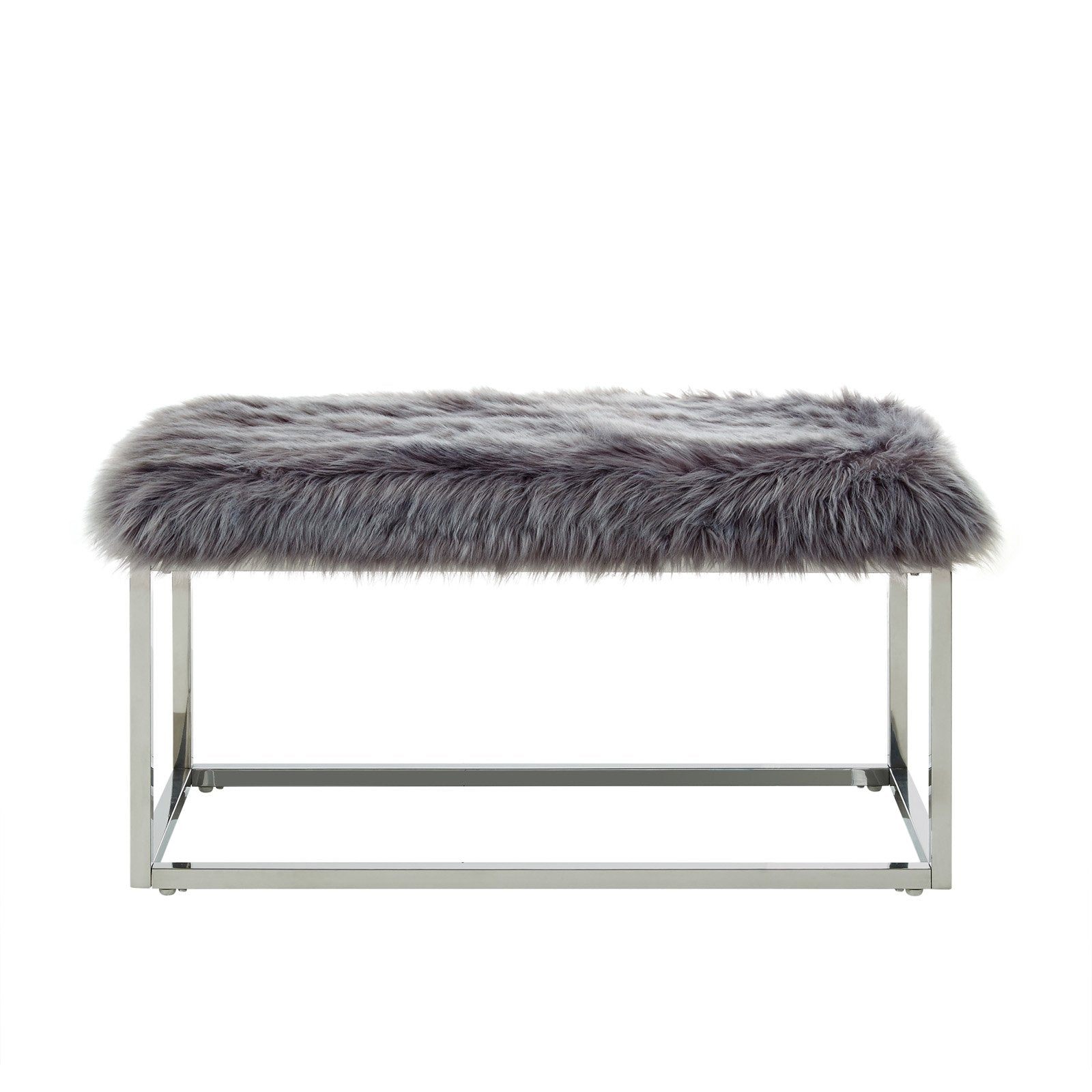 Inspired Home Athena Faux Fur Bedroom Bench