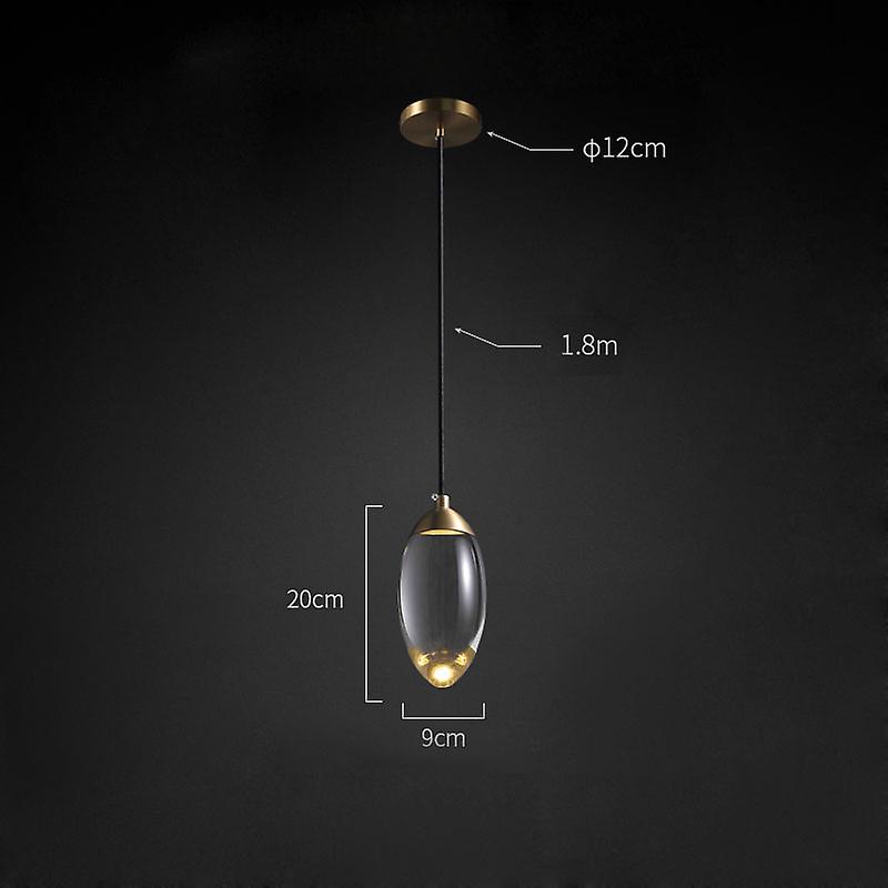 Phube Nordic Crystal Pendant Lights Brass Lighting Bedroom Bedside Single Head Lights Bar Corridor Small Hanging Lamp