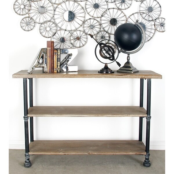 Brown Fir Industrial Console Table 32 x 48 x 14