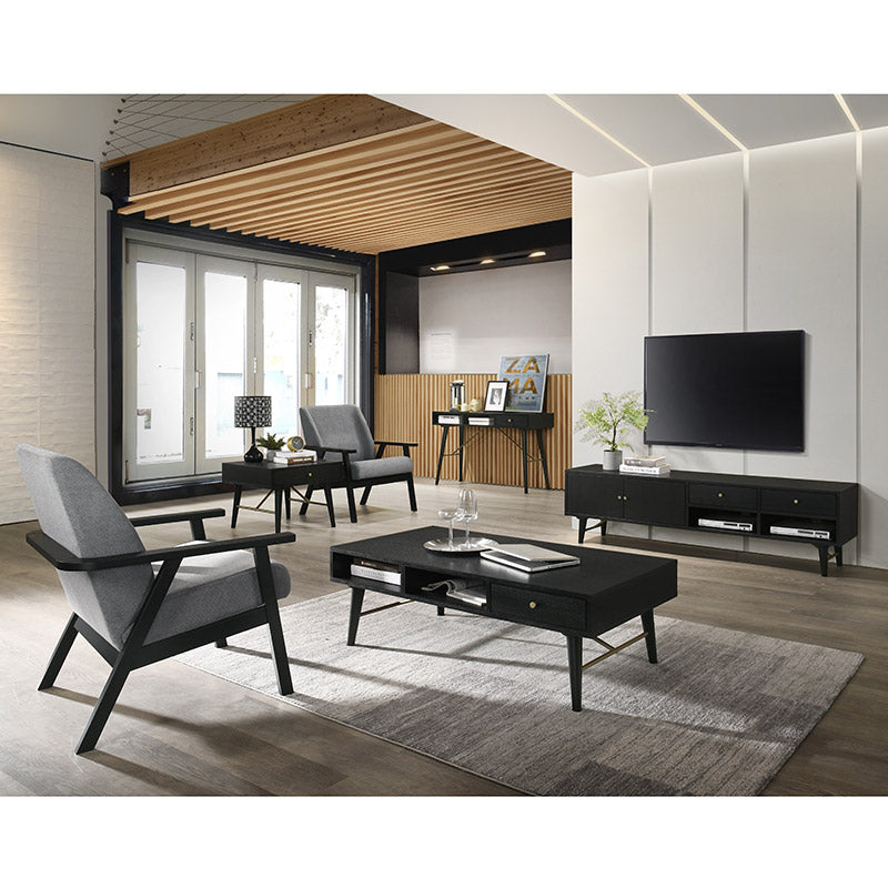 RANIA Entertainment TV Unit 170cm - Black Ash