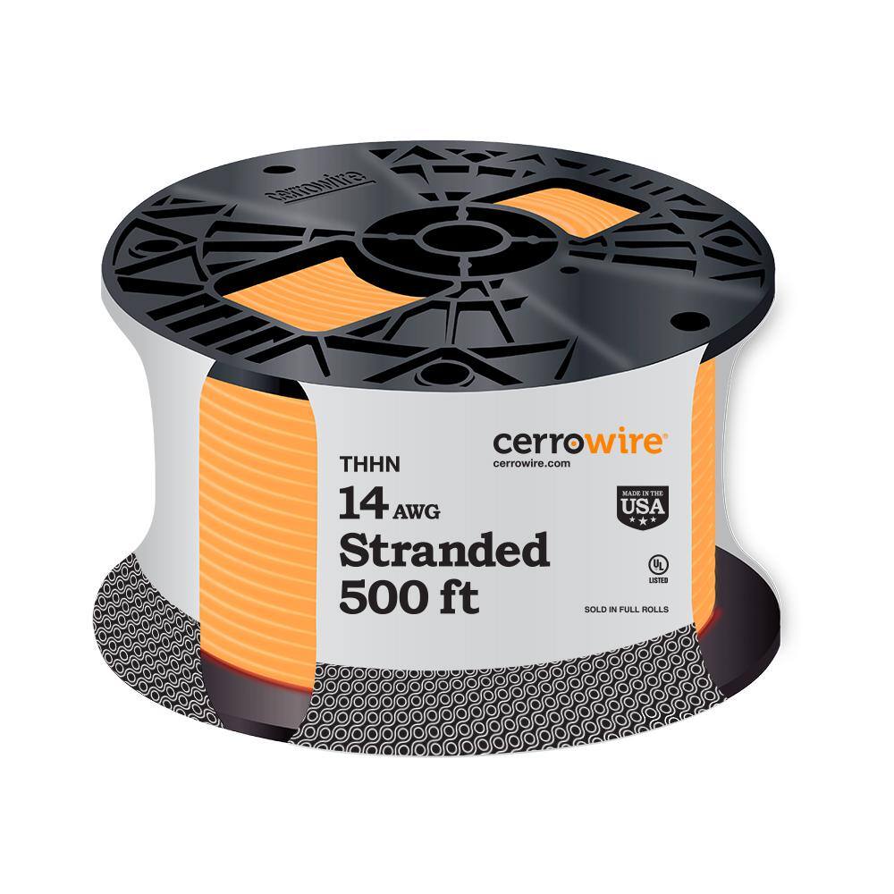 Cerrowire 500 ft. 14 Gauge Orange Stranded Copper THHN Wire 112-3456J