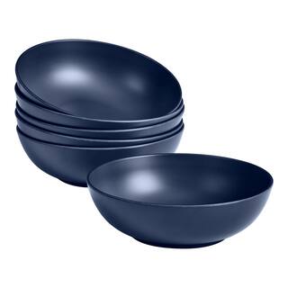 StyleWell Taryn Melamine Dinner Bowls in Matte Midnight Blue (Set of 6) AA5449MID