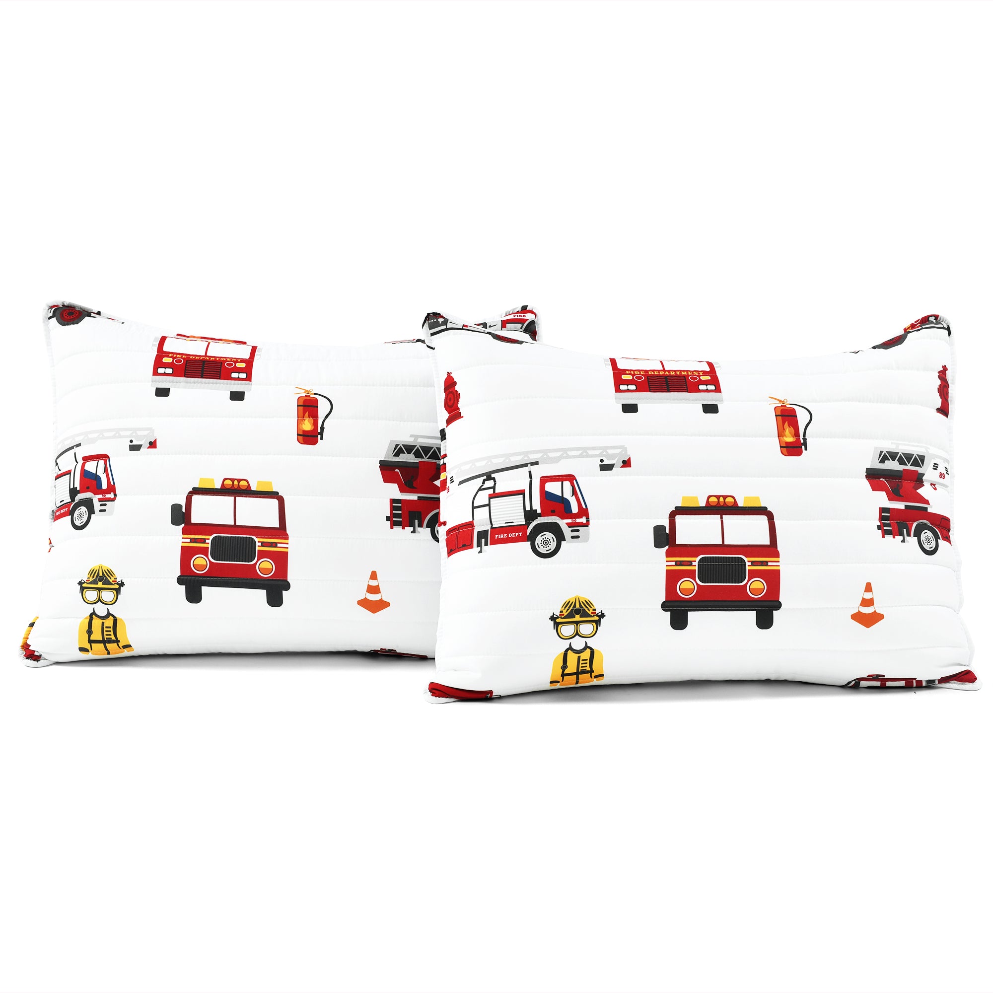 Fire Truck Reversible Quilt Set