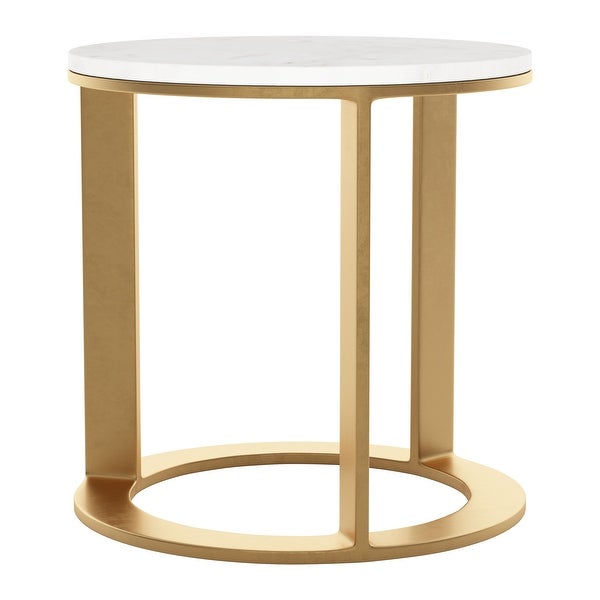 Helena Marble Side Table White and Gold