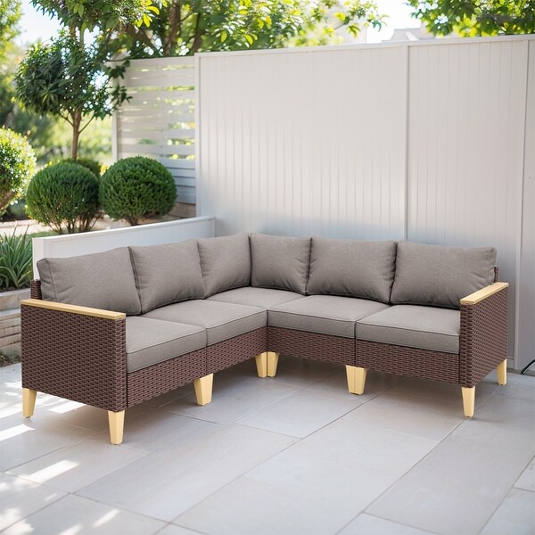 Outdoor Sectional Patio Sofa with Cushion