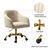 JAYDEN CREATION Sinda Modern Tan Velvet Swivel and Adjustable Task Chair with Gold Base CHDT0084-TAN-P